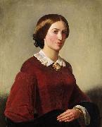 Theodor Leopold Weller, Portrat einer Dame mit Brosche